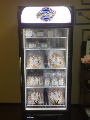 Papa Odie's merchandising freezer inside Angela's Bakery