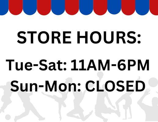 9/6/23 Store hours from their Facebook page