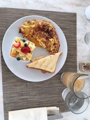 Omelette with side of fresh fruit