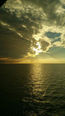 Beautiful sunset on the Crescent train that goes from New York City to New Orleans.