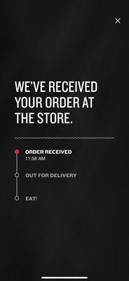 Ordered at 12:58pm