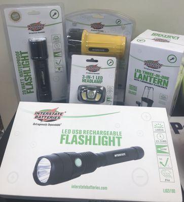 We offer a selection of Interstate brand flashlights.