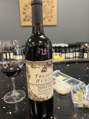 Treasure Hunt buys leftover wine from wineries, mix it all up, then bottles it