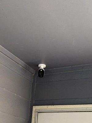 Front door camera to keep track of the property and to keep an eye on who comes up to the door and package deliveries.