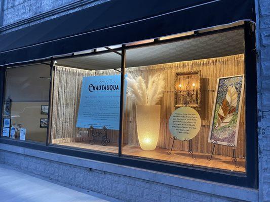 Their chic window and their new location at 501 N River St