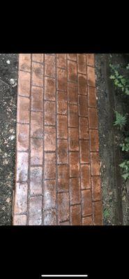 Stamped concrete brick design