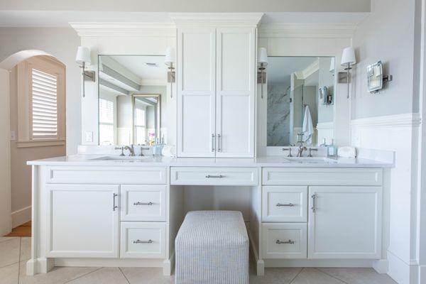 Custom bathroom design and cabinetry