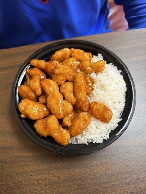 Honey chicken with white rice