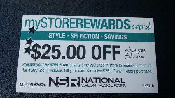 Make sure to ask for a rewards card if they don't offer you one!