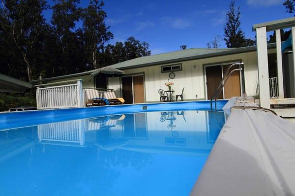 Ready for a swim, at Ohia House B & B you can in your private pool.