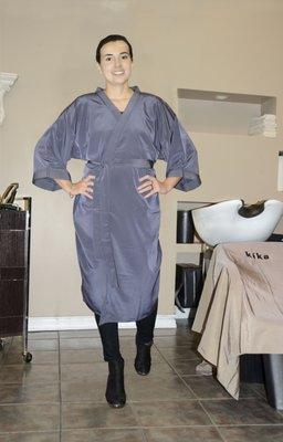 Charcoal grey designer robe style # 5500