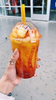 Specialty Mango Chamango - lime w/ tajin and chamoy, tamarindo straw and cubed mango