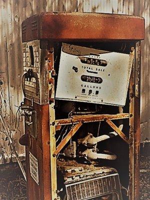 Old gas pump, hoping to be re-used, or re-purposed