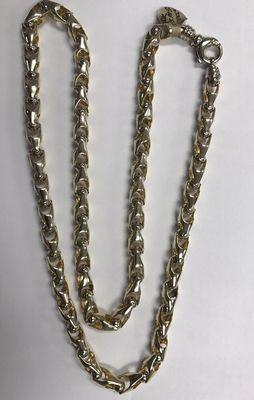 14K two tone Italian link chain. SOLD to one very happy customer.