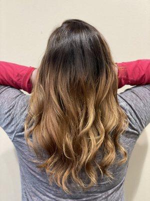 Balayage after box color