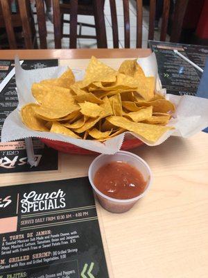 Chips and salsa. Lunch Menu