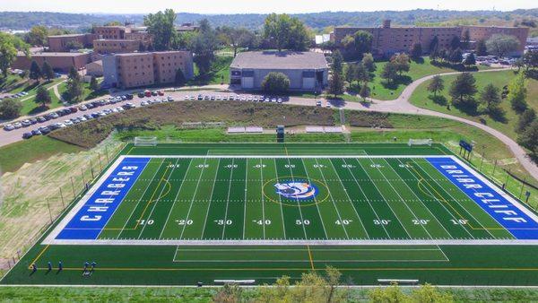 Newly turfed Faber Field