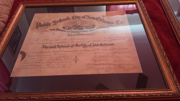 My great grandmother's diploma.