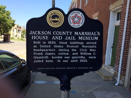 Historic marker outside the building.