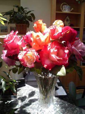 Roses from Dr. Hewitt-Smith's bushes on site!