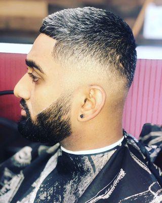 Fade with taper beard trim