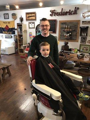 Great haircut by Tyler on my little man. We kept it long, no clippers and it looks nice.