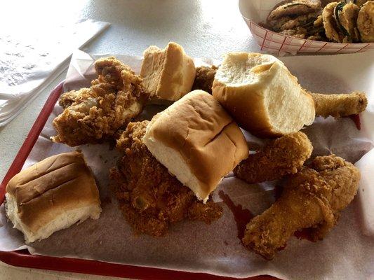 6 piece fried chicken and fried zucchini