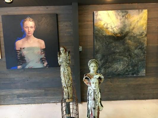 Yuri Darash painting, Debra Fritts sculptures, Randall LaGro painting