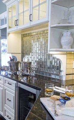 glass tile beverage center