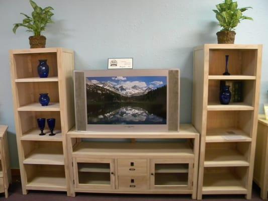 Tv consoles and entertainment centers. All real wood and finish your way