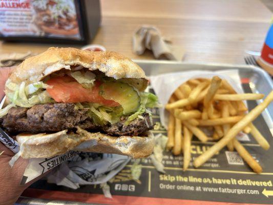 1/2 lb. burger and fries