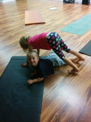 Two of our Mini-Wobblers creating "spider pose"!