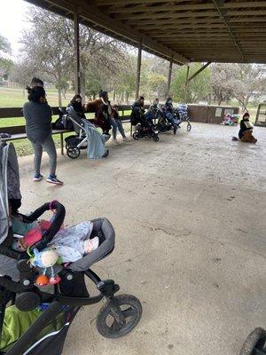 Story time for kids and baby's. Everyone was social distancing and wearing masks. Great experience and the park had nice playgrounds .