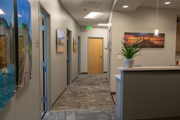 Simple, clean hallway - Snapped a photo as I was walking into the exam room.