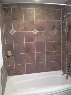 Tub/Shower combo-custom tile surround with keys