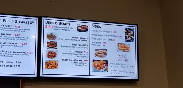 Bento box menu