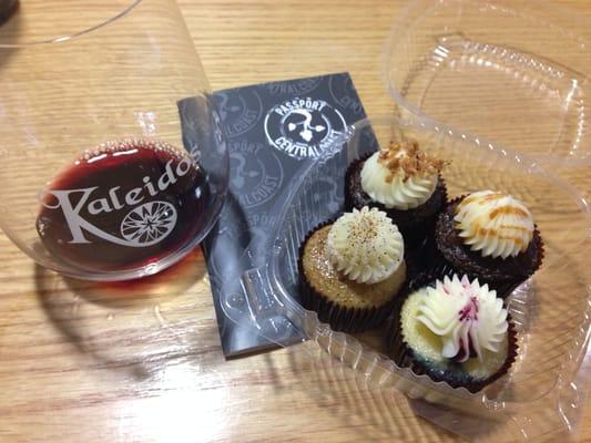 Wine and cupcake tasting with our passports. Such a great day and a wonderful experience.