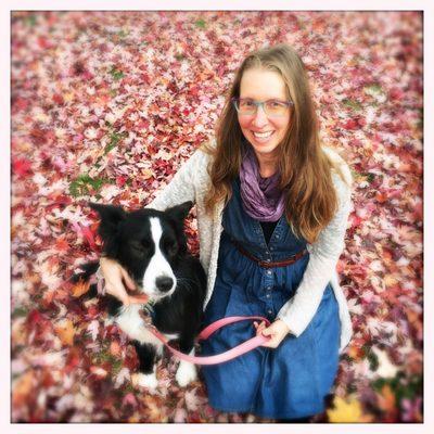 Dr. Ashley with her office canine in training, Bowie.