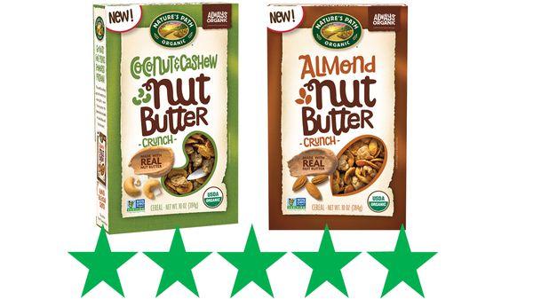 Score for Nature's Path nut butter cereals - 5/5 Green Stars!