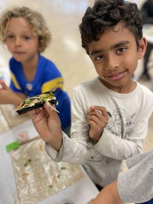 Sushi Making wit Rec Kids in Manhattan Beach.