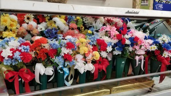 Cemetery decorations are available in season, as well as Valentine's arrangements, and Mother's Day gifts too.