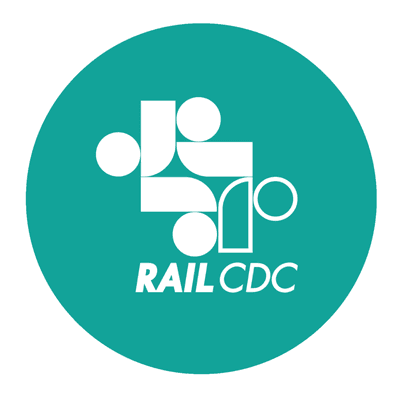 Rail CDC Logo. Retail Arits, liviability  Coridor Development Corpration.