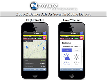 ZoyyoZ Ads AS Seen On Mobile Device