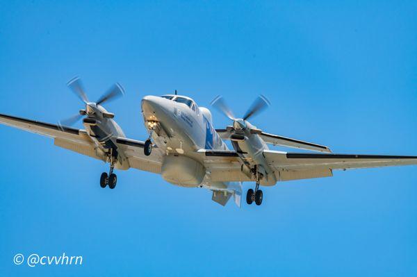 U.S. Border Patrol Beechcraft King Air Multi-role Enforcement Aircraft (MEA) on final