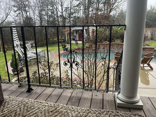 This is the back porch railing THEY built for us in 2019. The pickets are 6 inches apart.