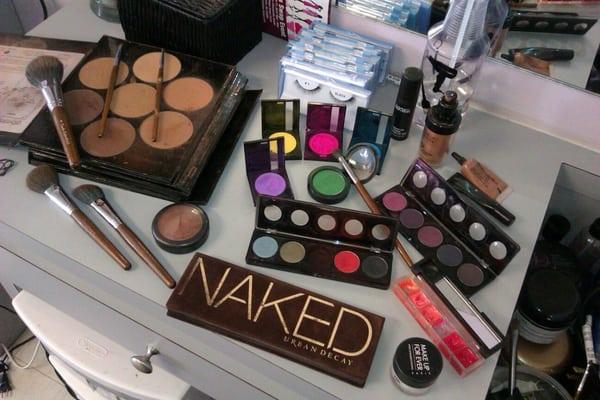 Some of my makeup collection to give my clients a flawless, finished look