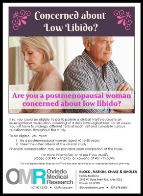 Women's Low Libido Study - Coming Soon for women who have been diagnosed with breast cancer