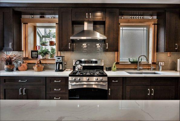 Beautiful new kitchen with custom wood work.