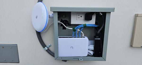 Building to Building WiFi Bridge.  Sometimes running a cable even a short distance is not feasible.  This is when a wireless bridge can work