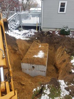 New concrete tank going in the ground